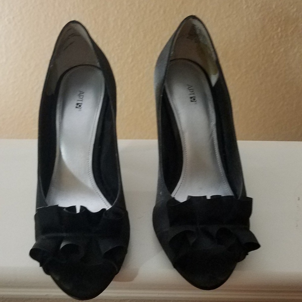 Black Satin Heels